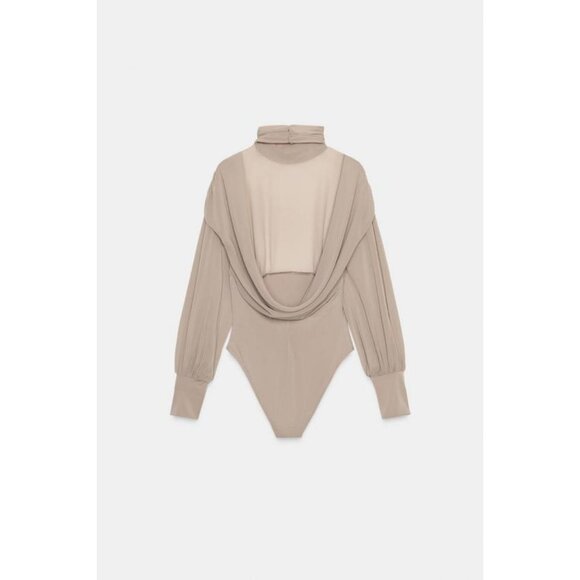 ZARA GEORGETTE BACK BODYSUIT - Picture 7 of 8